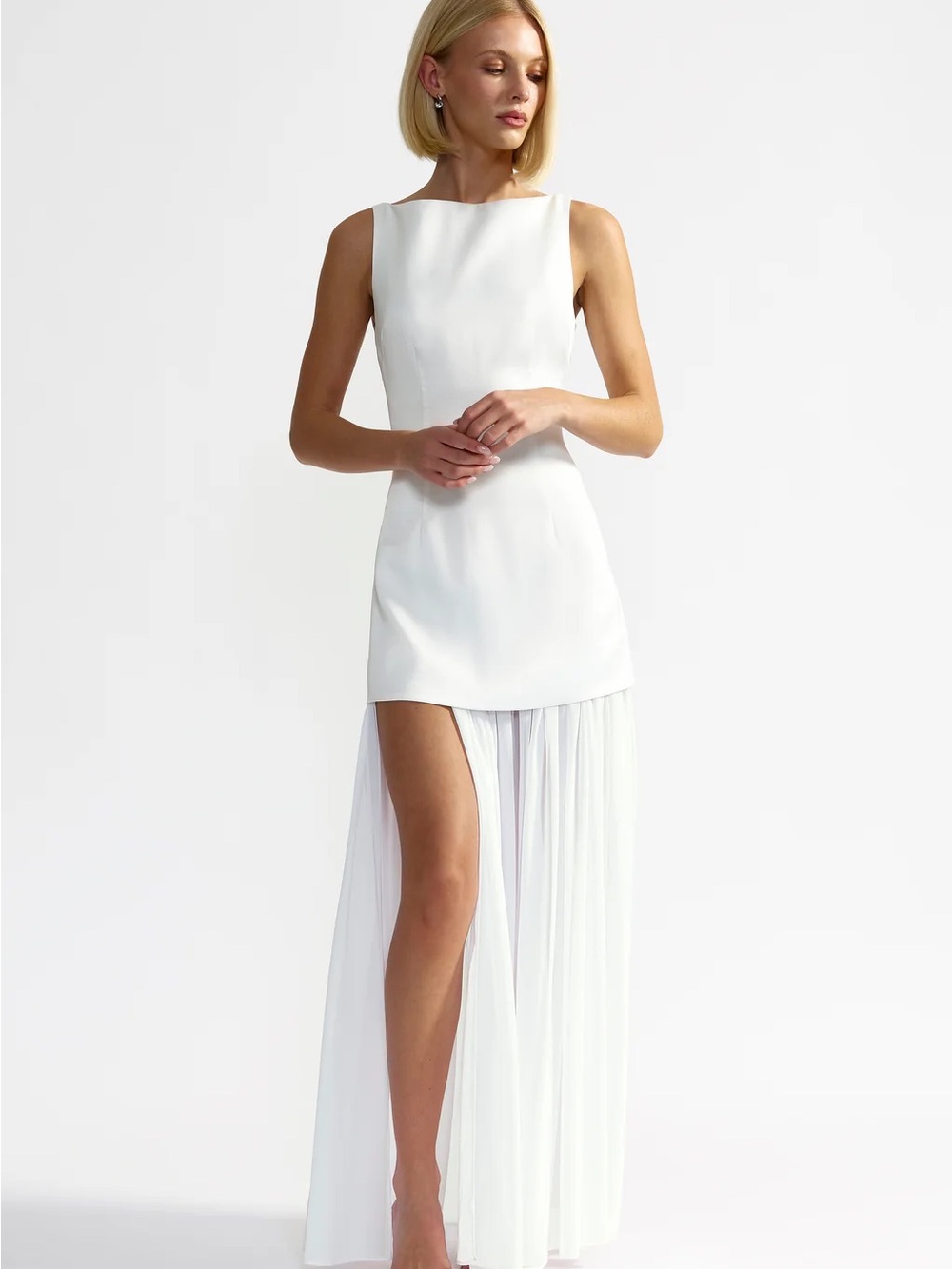 LEXI NWT - Modern Designer White Maxi Dress